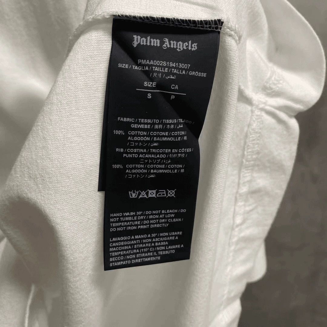 Palm Angels Palm Angels White Back Logo Short Sleeve Size US XXS / EU 40 - 4 Thumbnail