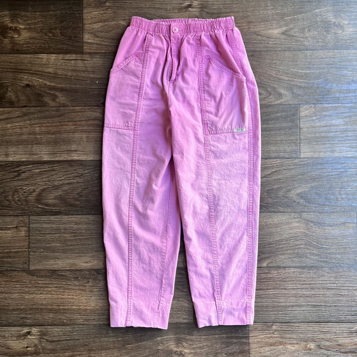 Cherokee Vintage 1990s Sun-faded Worn Pink Cargos pants W-12 Size 34" / US 12 / IT 48 - 1 Thumbnail