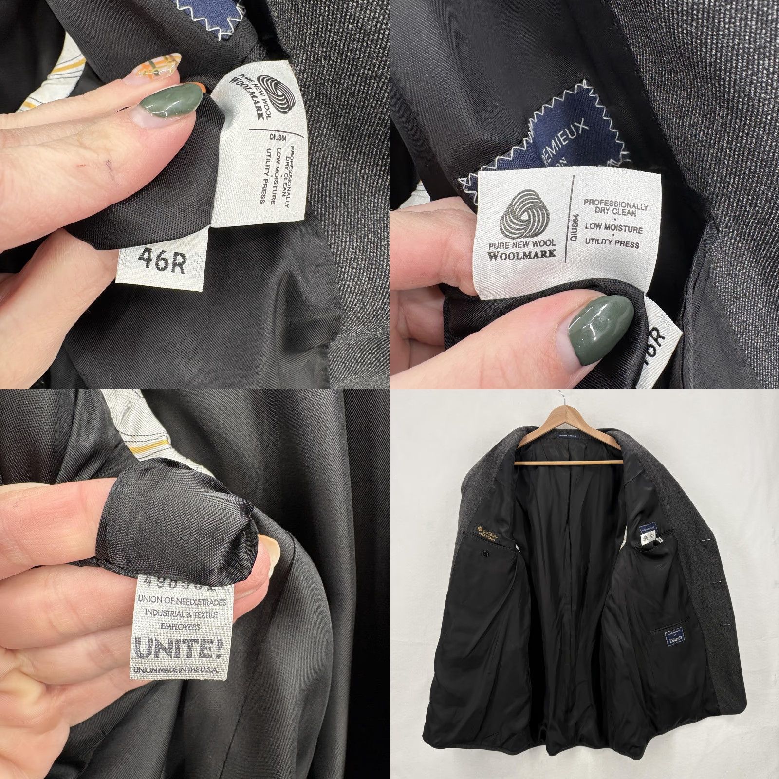Cremieux Daniel Cremieux Blazer Mens 46R Gray Pure Wool Loro Piana Sport Coat Jacket Size 46R - 8 Thumbnail