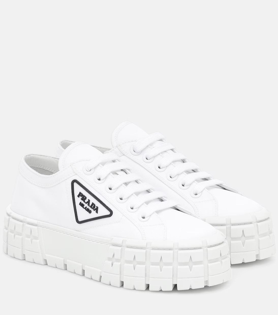 Prada o1B3y1r0526 Wheel Gabardine Sneakers in White Size US 6 / IT 36 - 2 Thumbnail