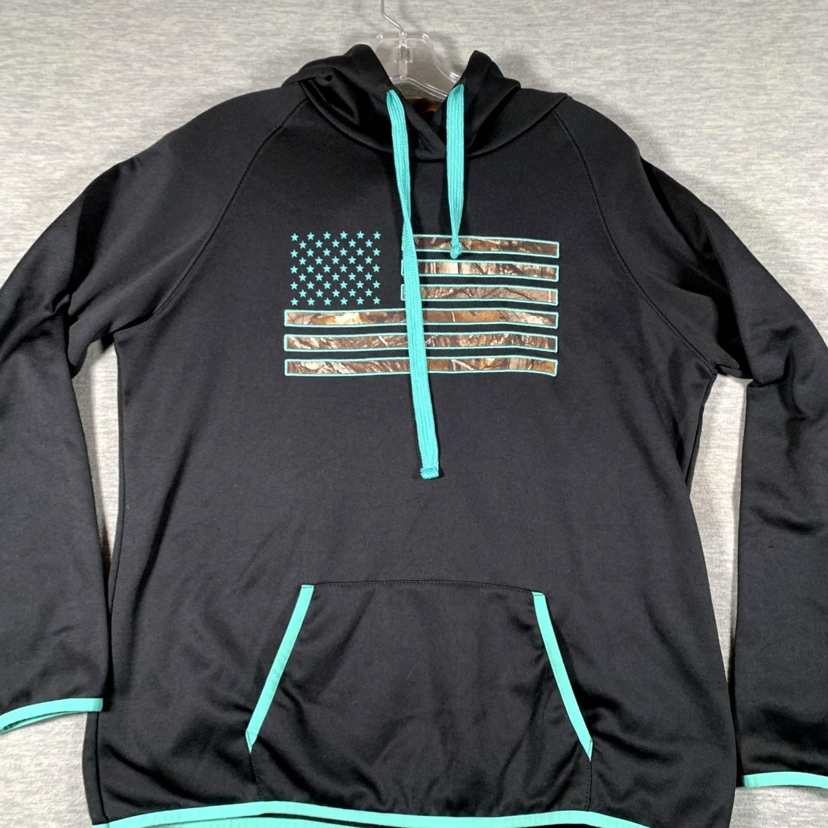 Realtree Realtree Hoodie Mens L Black Pullover Graphic Print American Flag Camo Hunting Size US L / EU 52-54 / 3 - 2 Thumbnail
