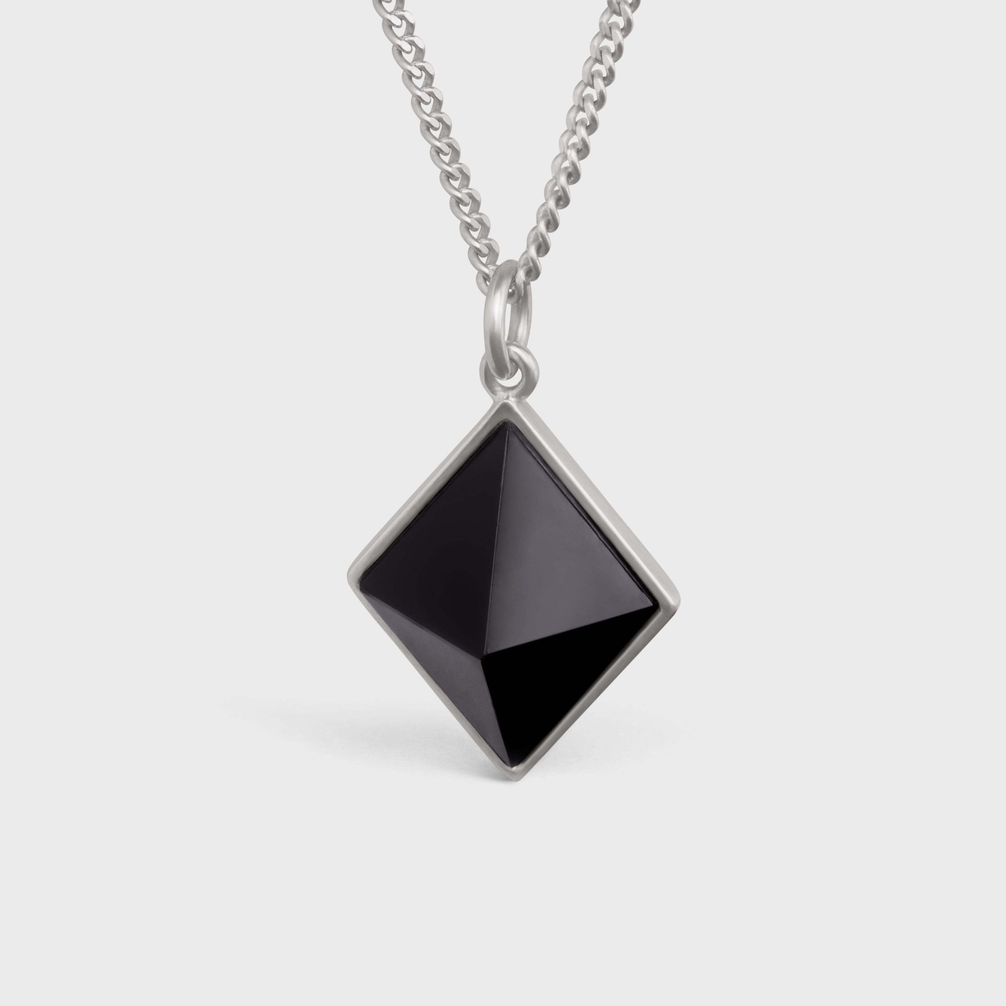 Celine o1bcso1str1024 Size: OS/ Stud Onyx Necklace in Silver Size ONE SIZE - 2 Thumbnail