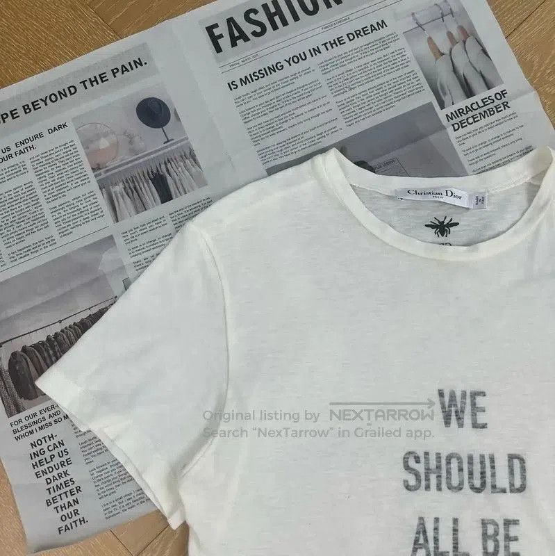 Dior Dior Feminist White Cotton T. Size S / US 4 / IT 40 - 6 Thumbnail
