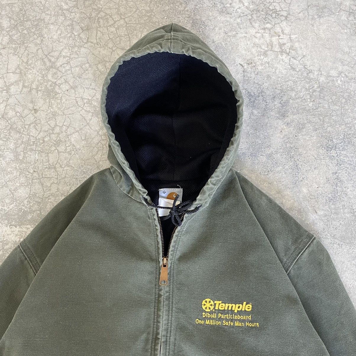 Carhartt × Vintage Vintage Carhartt Moss Green Hooded Active Jacket Size US L / EU 52-54 / 3 - 4 Thumbnail