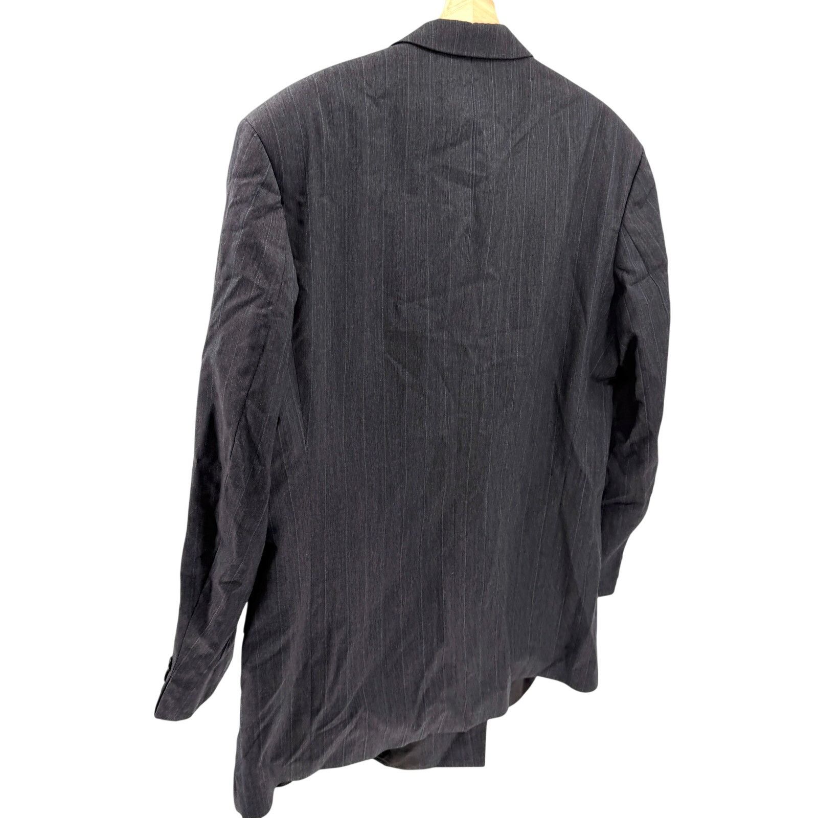 Hugo Boss Vintage 90s Grey Pinstripe 100% Wool Double Breasted Blazer Size 44R - 4 Thumbnail