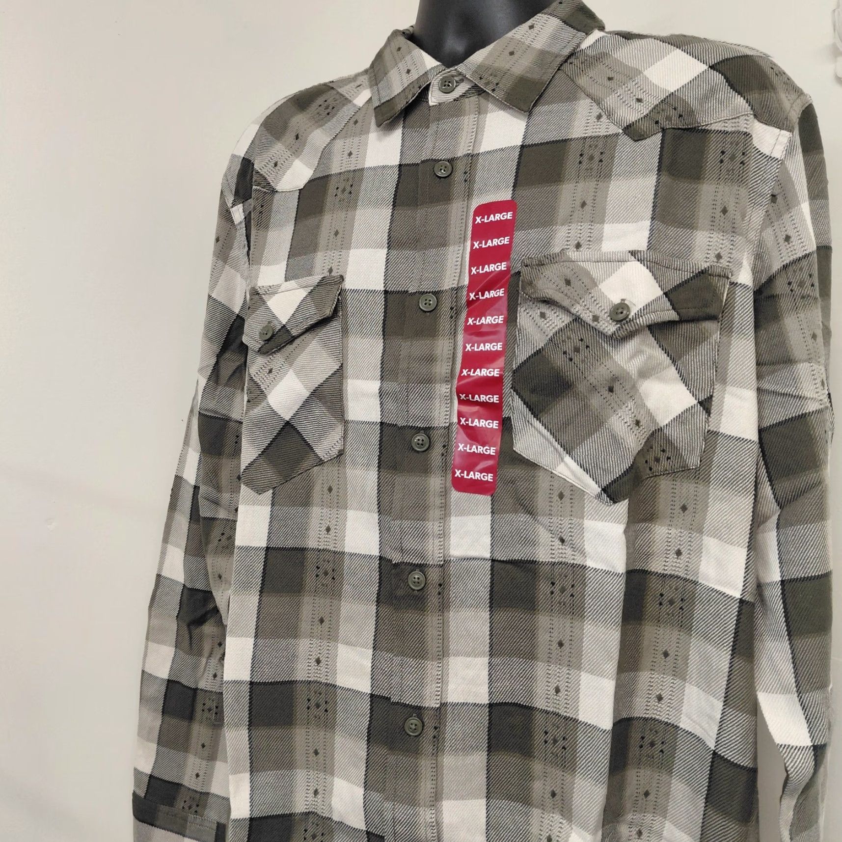 Frye Frye Jacquard Flannel Shirt Men XL Dusty Green Long Sleeve Button Up Size US XL / EU 56 / 4 - 3 Thumbnail