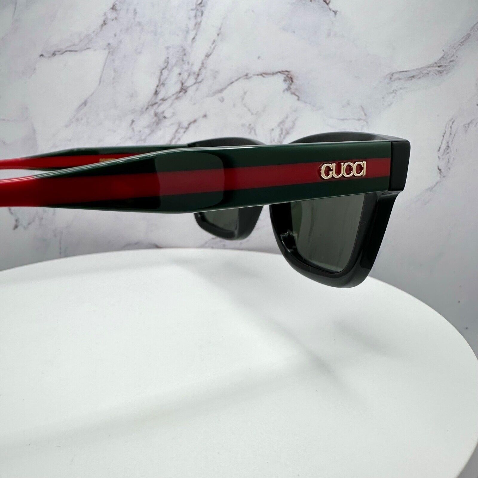 Gucci New GUCCI Sunglasses Black Gold 3D Metal Logo Square Size ONE SIZE - 11 Thumbnail