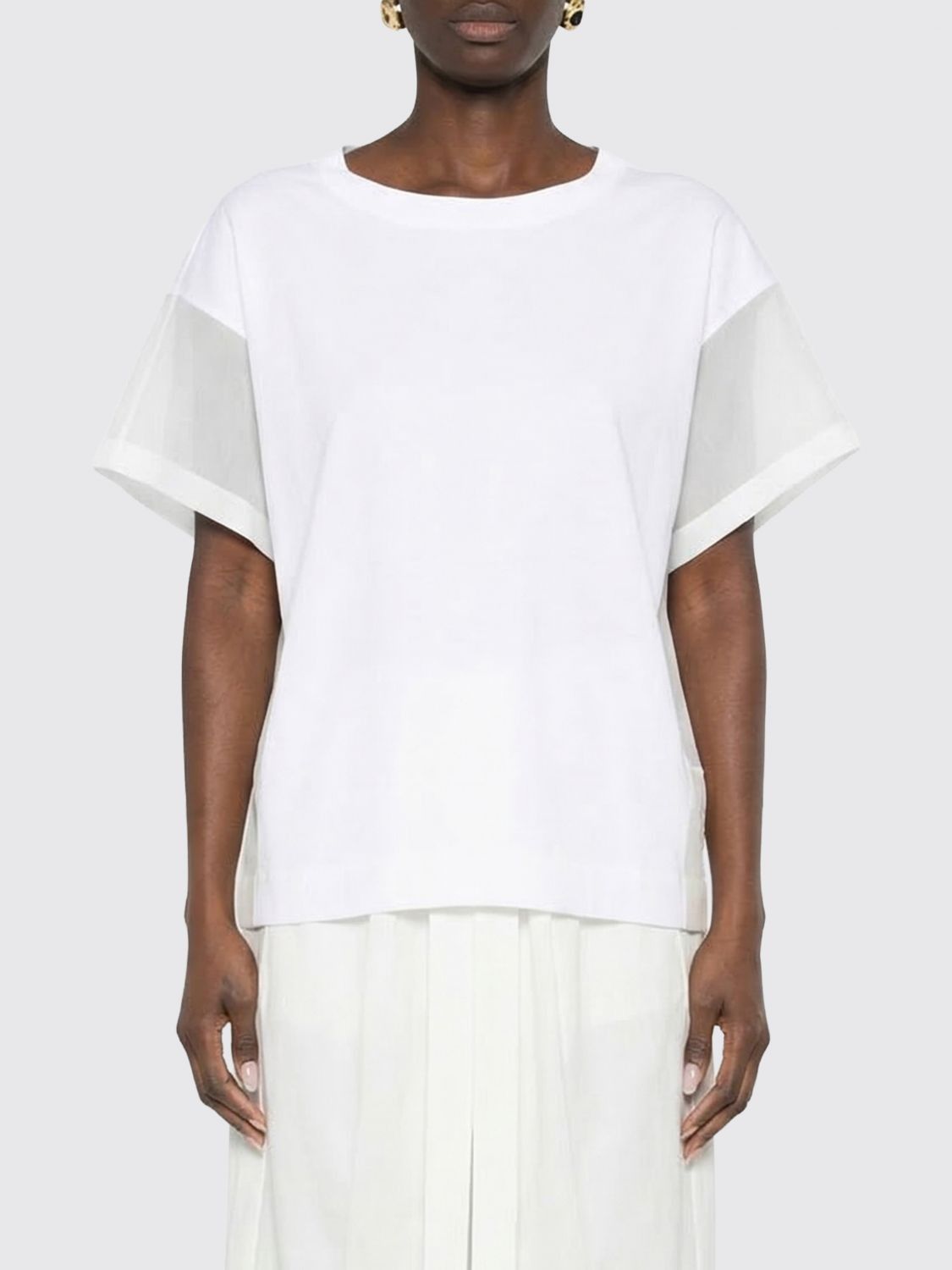 Brunello Cucinelli Brunello Cucinelli T-Shirt Woman White Size S / US 4 / IT 40 - 1 Thumbnail