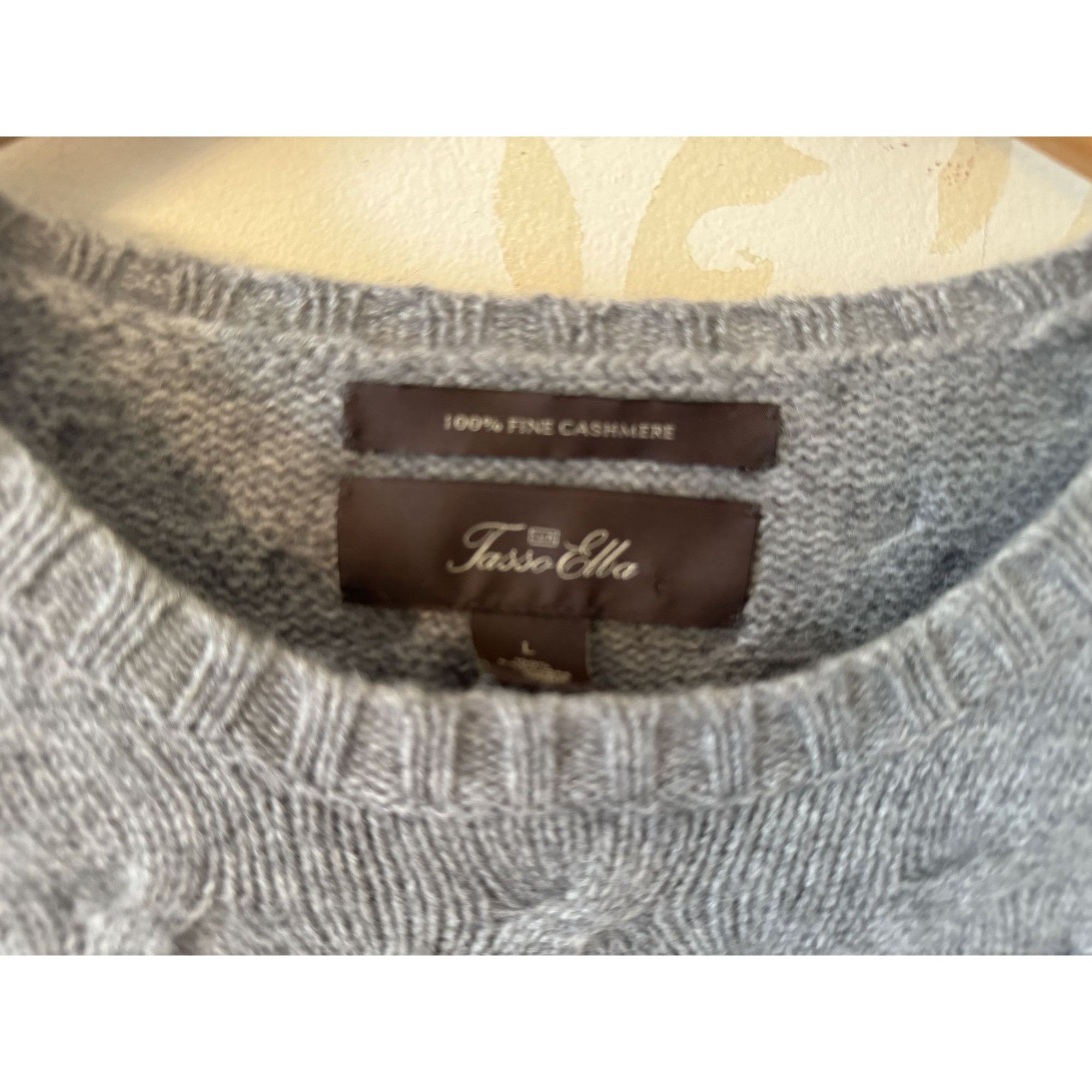 Tasso Elba Men's L Tasso Elba Beautiful Cable 100% Fine Cashmere Gray S Size US L / EU 52-54 / 3 - 2 Thumbnail