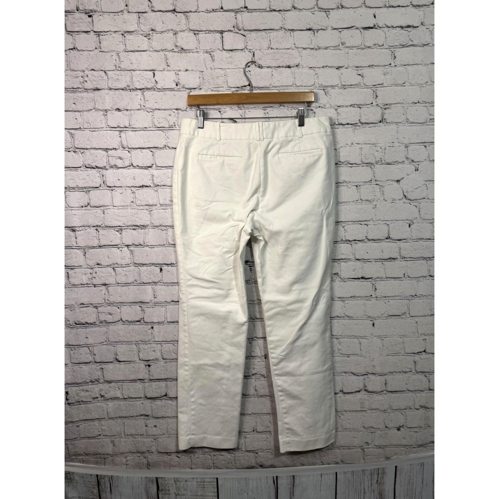 Liz Claiborne Liz Claiborne Audra Pants White 34x27 Woman Regular Cotton Denim Button 34 Inseam Straight Vintage No Size 24" / US 00 / IT 34 - 5 Thumbnail