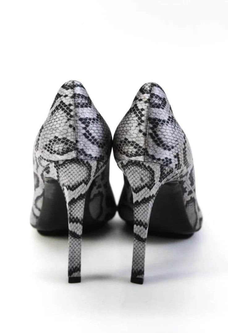 Stella McCartney Stella McCartney gray snake print canvas stiletto heels. S Size US 7.5 / IT 37.5 - 3 Thumbnail
