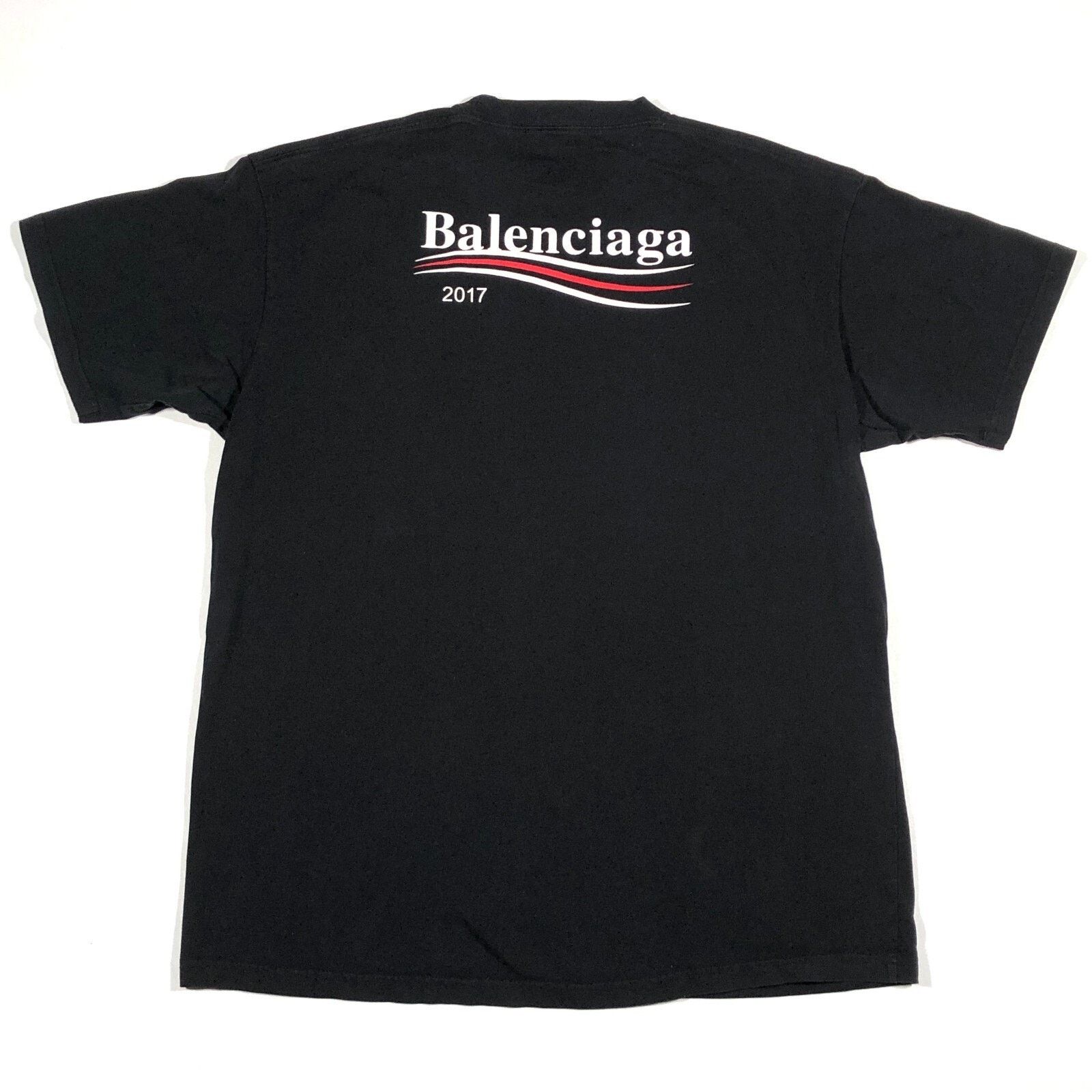 2017 Balenciaga Political Campaign Tee T Shirt Black Small