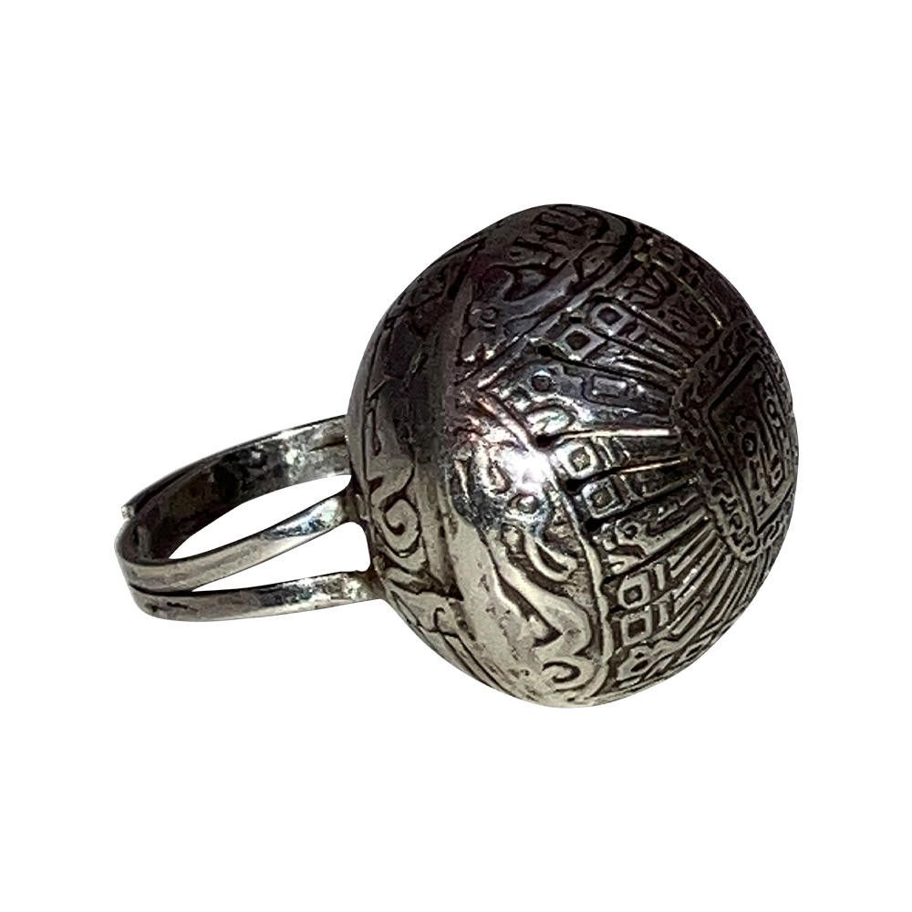 Designer Hand Made Peruvian Sterilng Calender Dome Ring Size ONE SIZE - 3 Thumbnail