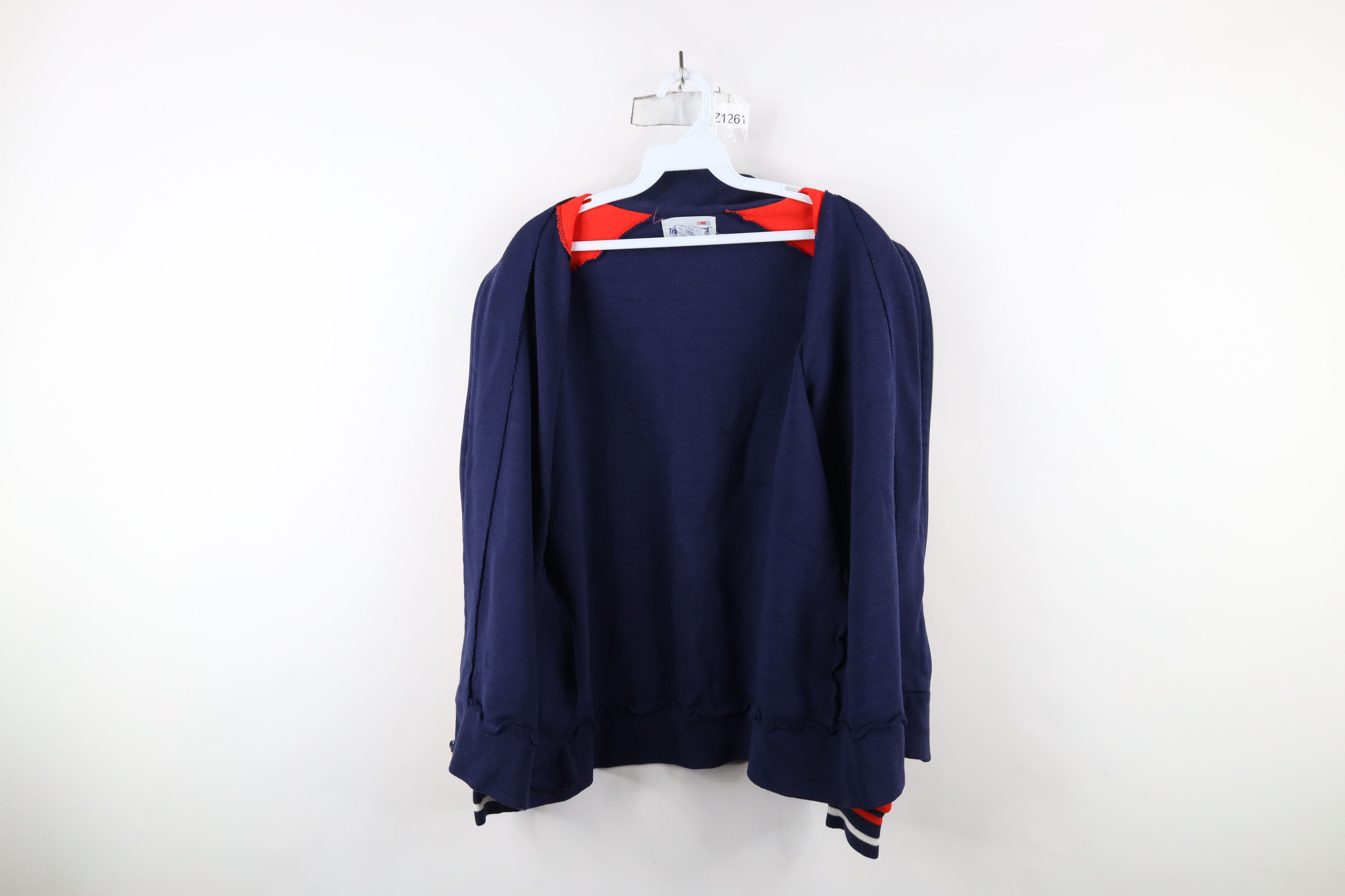 Vintage Vintage 70s Streetwear Striped Full Zip Warm Up Track Jacket Size US L / EU 52-54 / 3 - 9 Thumbnail