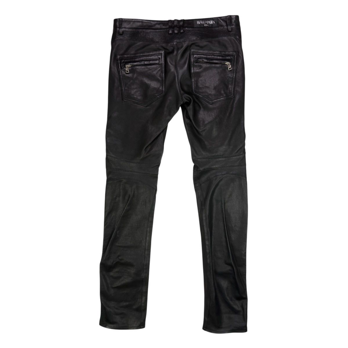 Balmain BALMAIN FW14 BLACK LEATHER BIKER PANTS Size US 32 / EU 48 - 3 Thumbnail