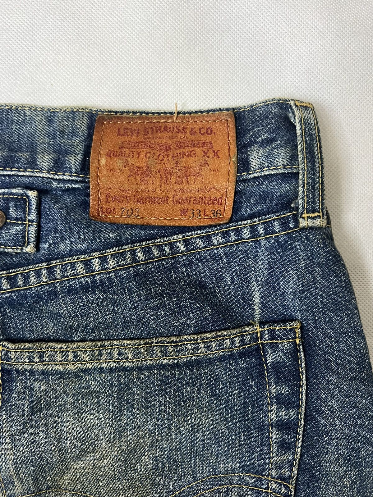 Levi's Vintage 80's Levis 702 "E" Buckle Back Selvedge Denim Size US 33 - 12 Thumbnail