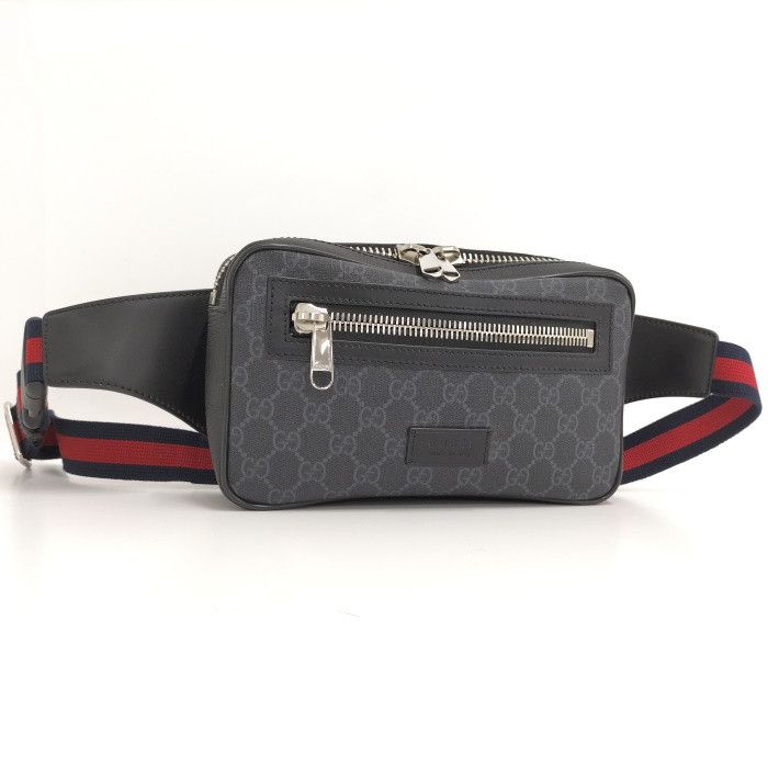 image of Gucci Waist Bag Body Shoulder Bag GG Supreme Gray in Black, Women's