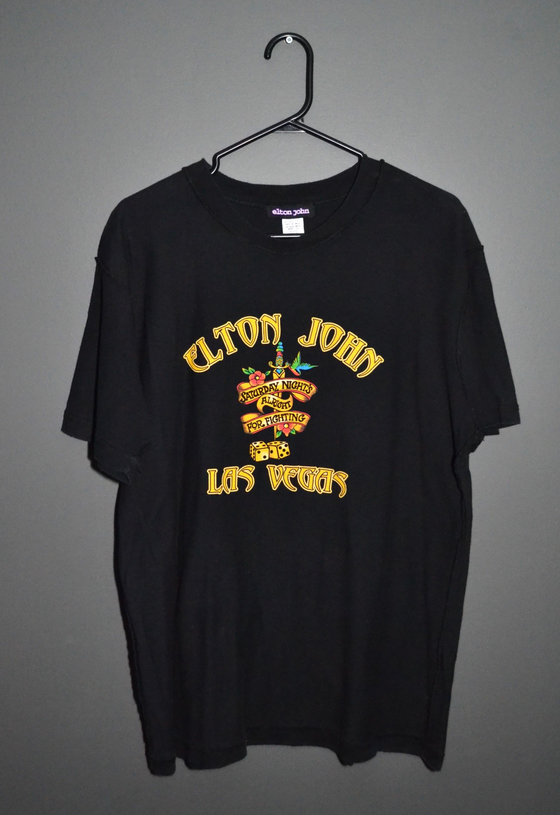 Band Tees Elton John Las Vegas Saturdays Alright For Fighting USA Made Size US L / EU 52-54 / 3 - 2 Thumbnail