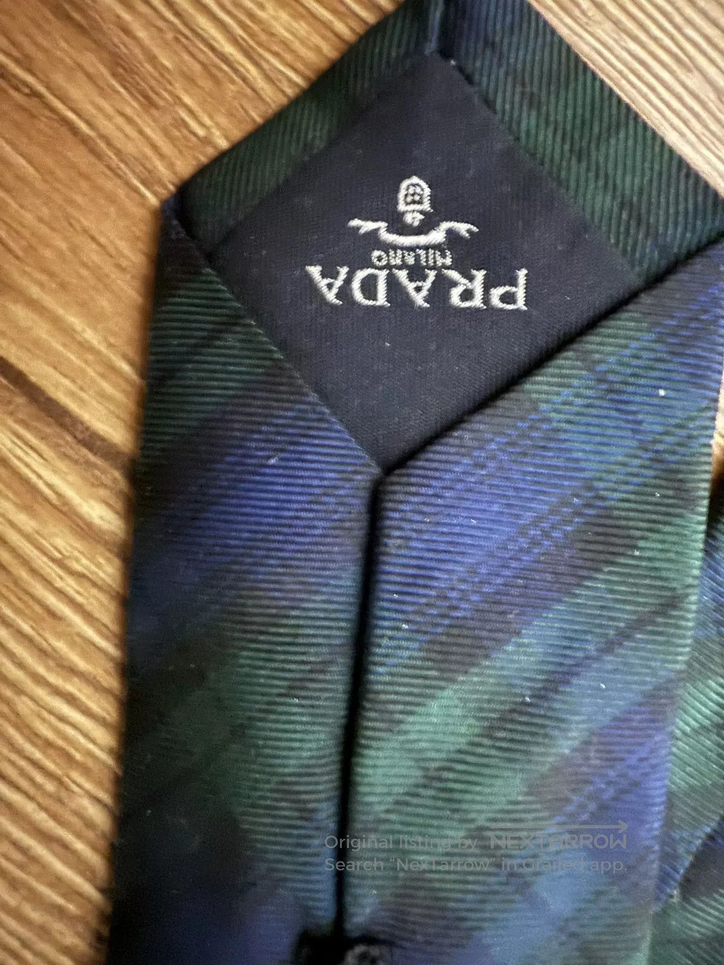Prada Prada Black Green Check Tie. Size ONE SIZE - 6 Thumbnail