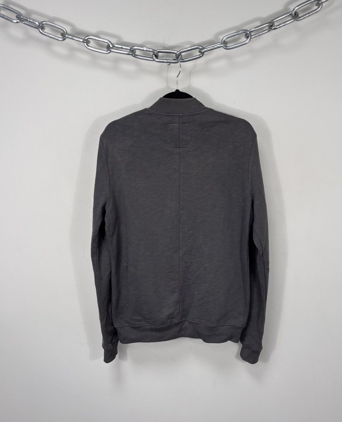 Allsaints AllSaints Men’s Grey Full Zip Cotton Newton Bomber Jacket Size US S / EU 44-46 / 1 - 3 Thumbnail