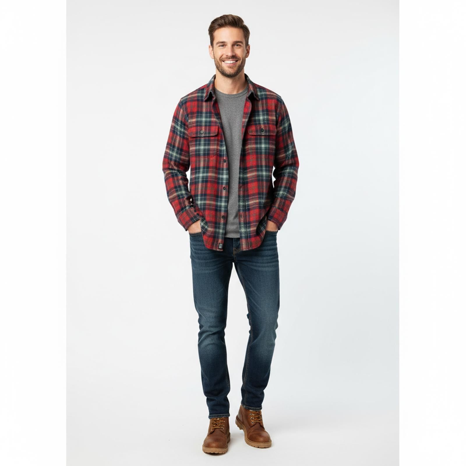 Abercrombie & Fitch Abercrombie & Fitch Men's Red Plaid Button-Up Shirt - Size M Size US M / EU 48-50 / 2 - 1 Thumbnail