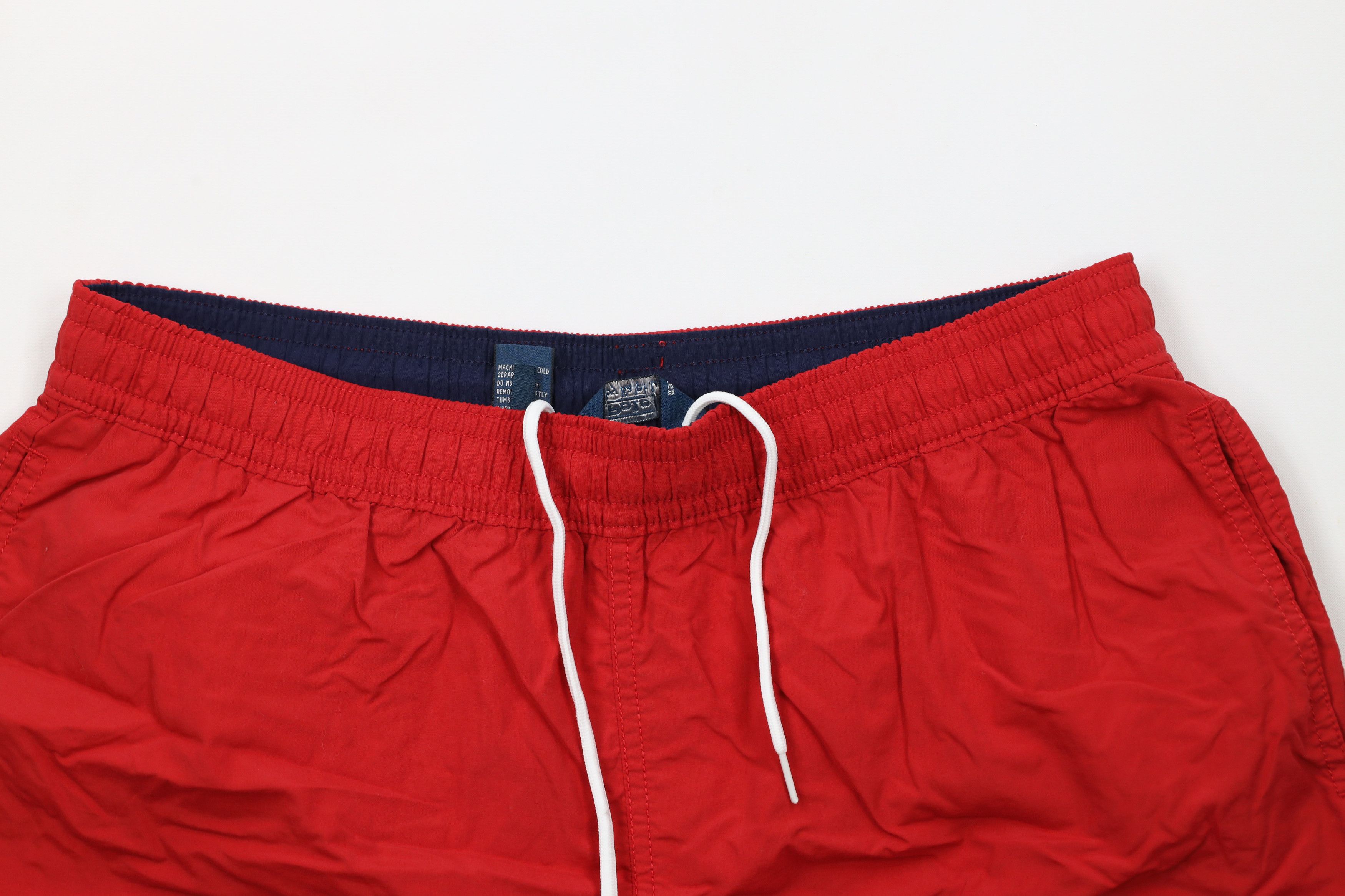 Ralph Lauren × Vintage Vintage 90s Ralph Lauren Above Knee Shorts Swim Trunks Red Size US 36 / EU 52 - 2 Thumbnail