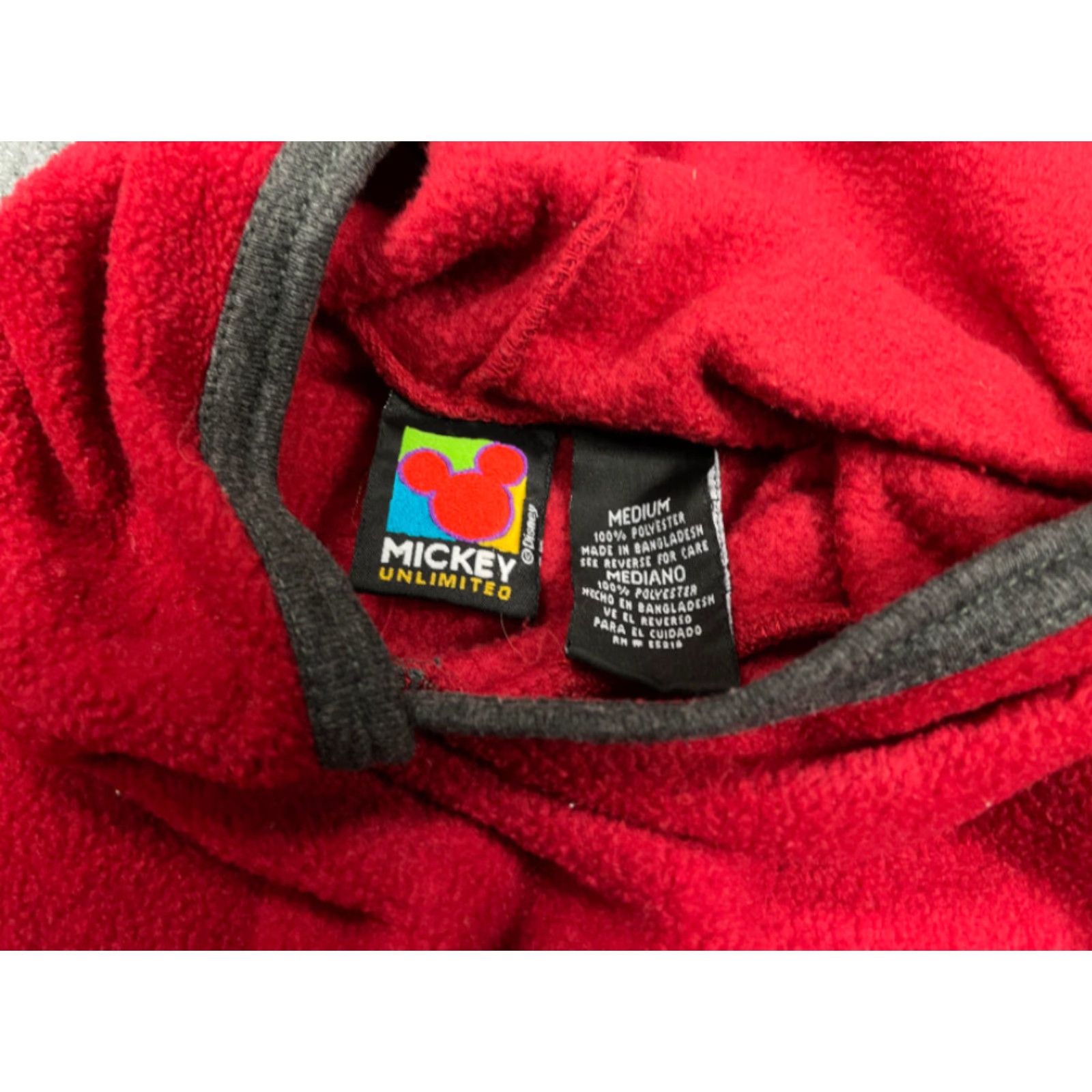 Mickey Unlimited VTG Mickey Unlimited Red Fleece Embroidered Hoodie Adult Medium Sweatshirt Men Crew Neck Pullover Graphic Print 90s Cartoon Retro Disney Size US M / EU 48-50 / 2 - 6 Thumbnail