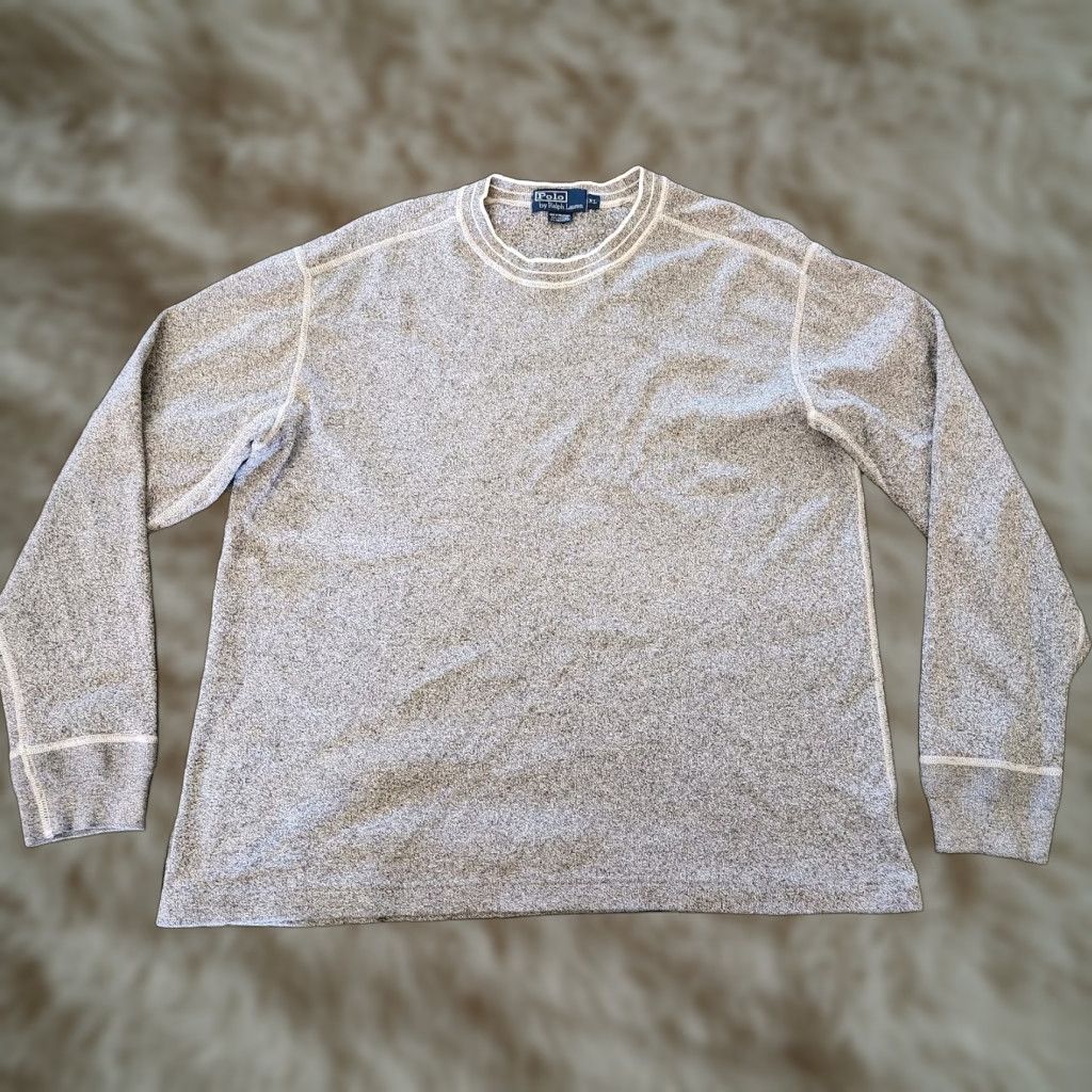 Polo Ralph Lauren Polo Ralph Lauren Sweatshirt Mens XL Heather Gray Herringbone Crewneck Pullover Size US XL / EU 56 / 4 - 1 Thumbnail