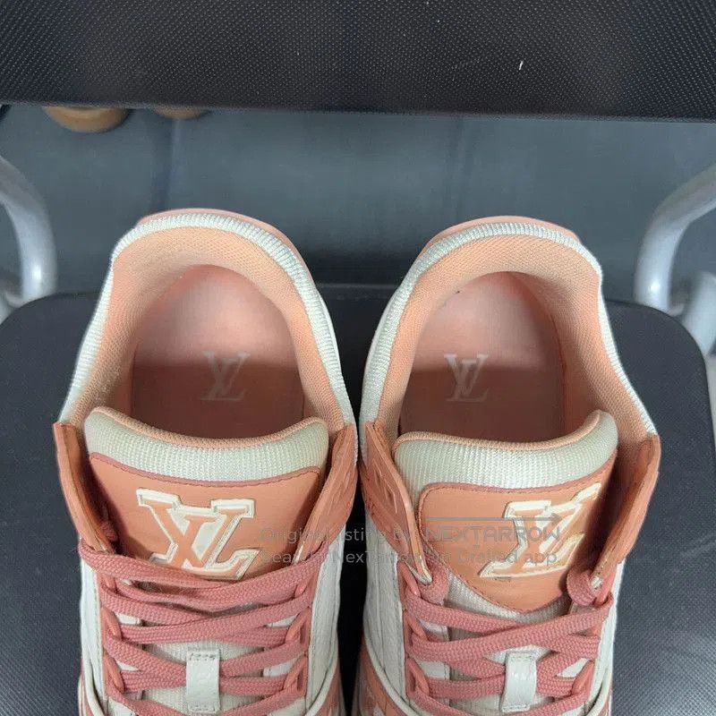 Louis Vuitton Louis Vuitton Trainer Low Top Sneakers in Peach . Size US 8.5 / EU 41-42 - 9 Thumbnail