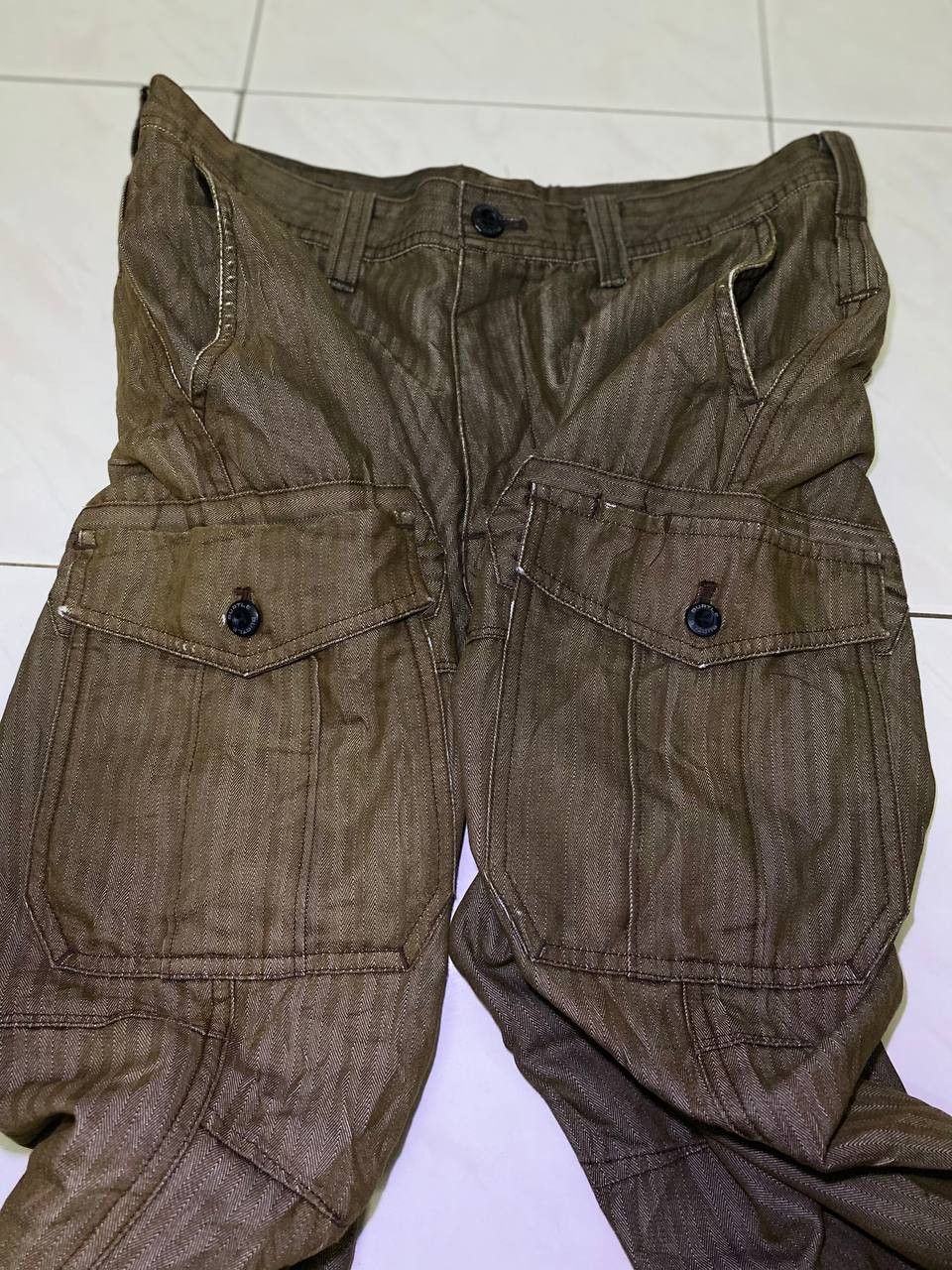 Japanese Brand burtle japanese brands cargo pants herringbone design Size US 32 / EU 48 - 7 Thumbnail