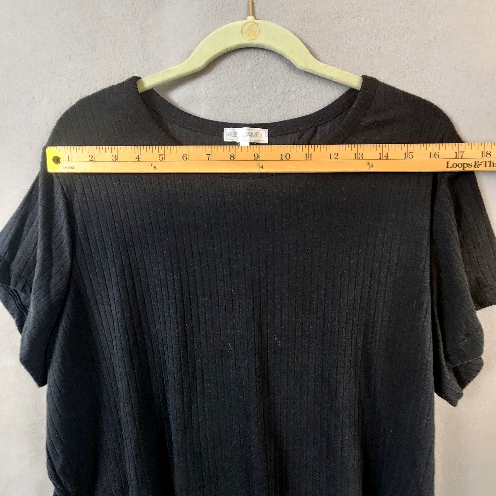 Other Riley & James Tie-Back Top Women 3X Black Short Sleeve Size 3XL / US 20-22 - 6 Thumbnail