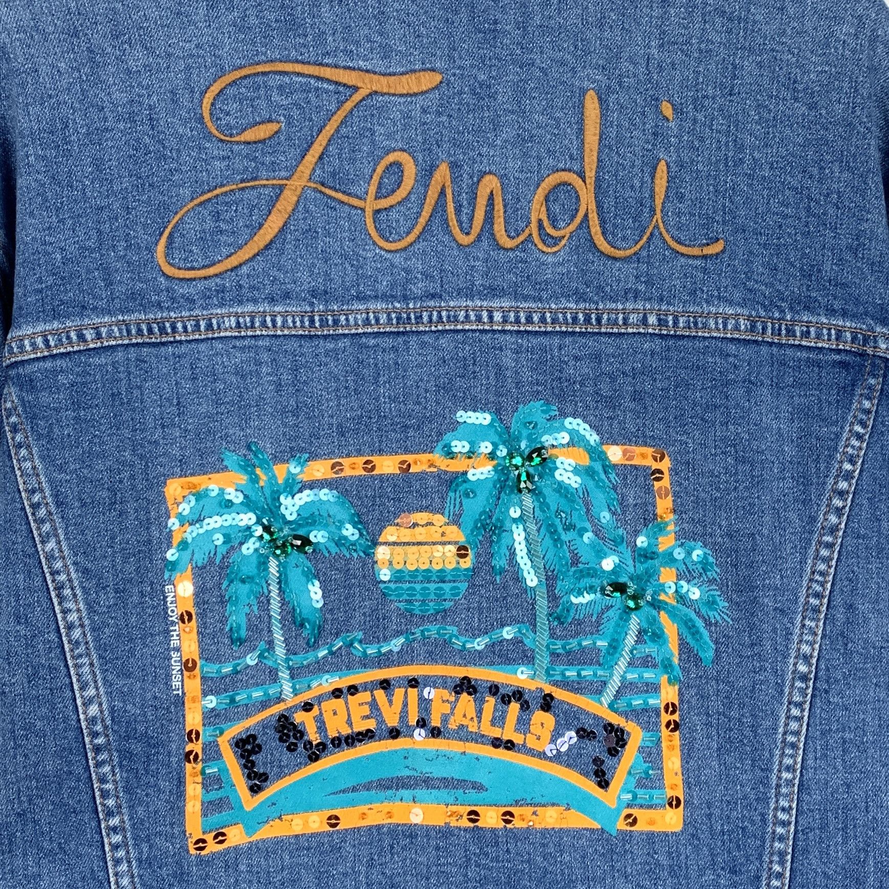 Fendi J14957 Fendi Womens Blue Denim Jacket Size M / US 6-8 / IT 42-44 - 5 Thumbnail