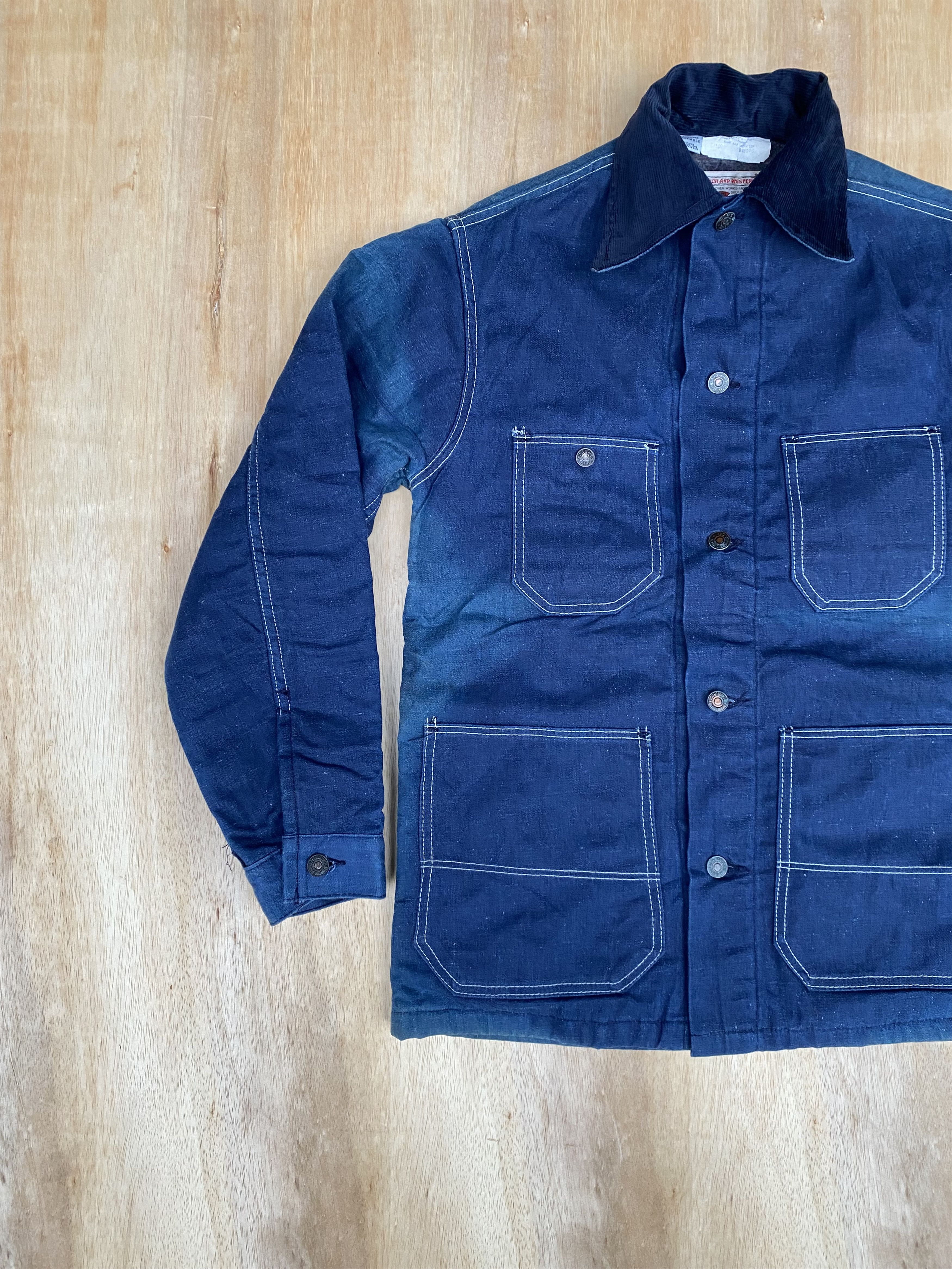 Edwin Vintage 80S Edwin sunfaded Chore denim jacket inner blanket Size US S / EU 44-46 / 1 - 3 Thumbnail