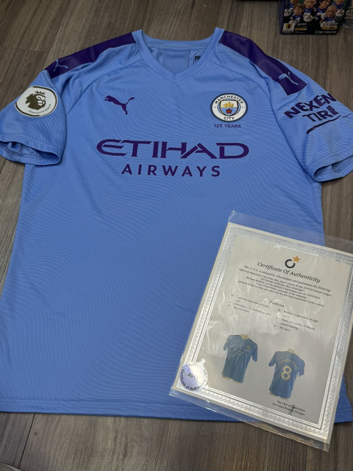 Puma Manchester City 19/20 Match issued home shirt #8 Gundogan Size US L / EU 52-54 / 3 - 1 Thumbnail
