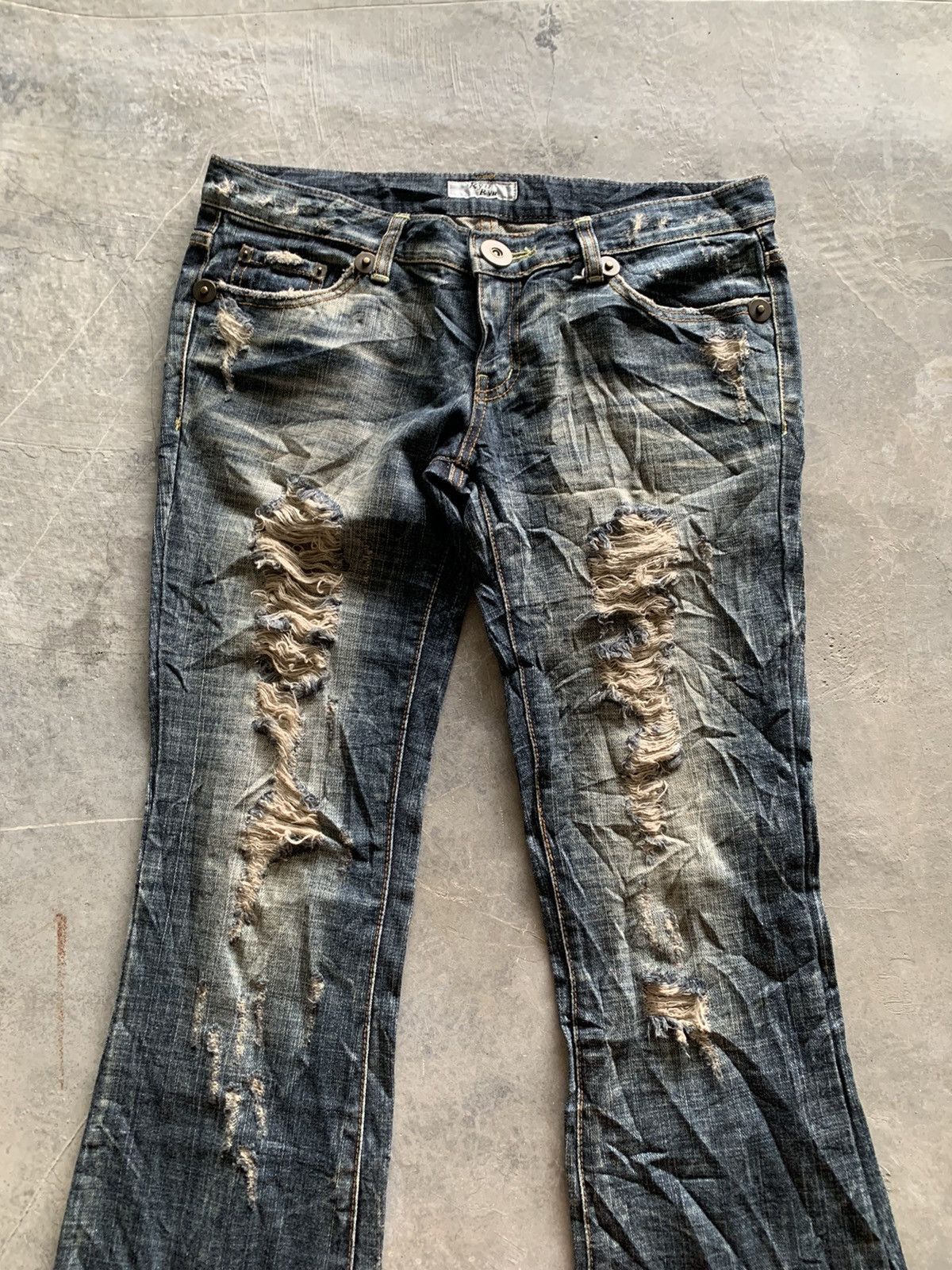 If Six Was Nine × Japanese Brand flare distressed punk grunge style inspired japanese denim Size 32" / US 10 / IT 46 - 4 Thumbnail