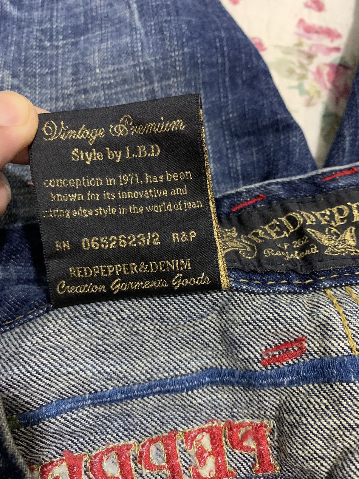 Japanese Brand Red Pepper denim pant red indian design distressed Size 31" - 10 Thumbnail