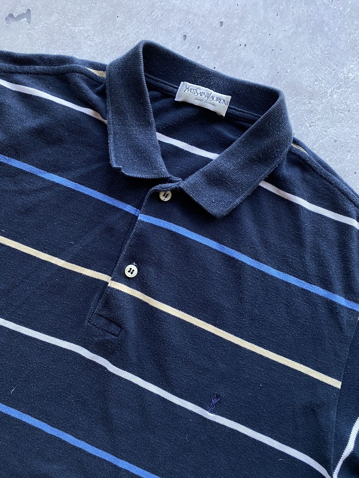 Yves Saint Laurent Vintage Y2K Yves Saint Laurent pour homme Luxury Polo YSL Size US L / EU 52-54 / 3 - 3 Thumbnail