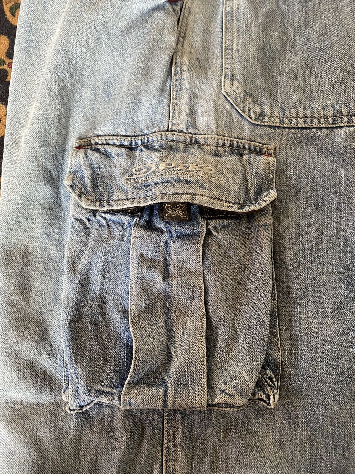 JNCO × Southpole 🔥RARE🔥Piko Hawaiian Cargo Multipocket Distressed Baggy Jeans Size US 31 - 7 Thumbnail