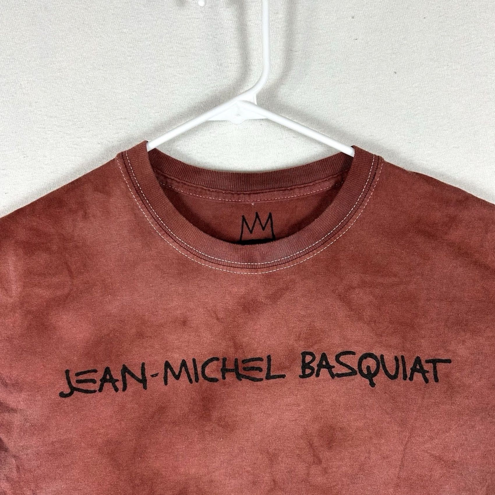 Vintage VINTAGE Jean-Michel-Basquiat Graphic Tshirt Mens Small Brown Tie-Dye Casual Dinosaur Tee Size US S / EU 44-46 / 1 - 2 Thumbnail