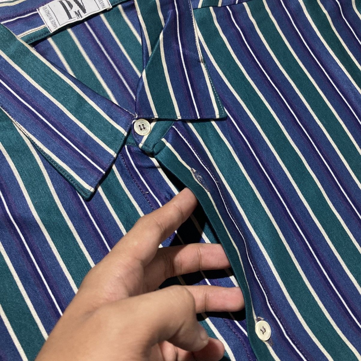 Japanese Brand 🇮🇹 1990s Vintage Pavesi Polvato Silk Striped Shirt Luxury Size US L / EU 52-54 / 3 - 11 Thumbnail