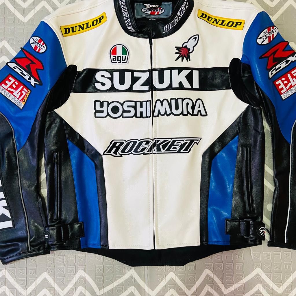 Joe Rocket SUZUKI Racing Moto Leather Jacket Embroidered