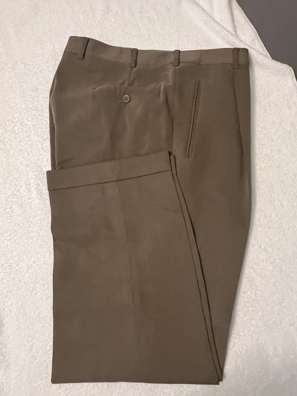 Coppley COPPLEY 2 PC MENS SUIT- VINTAGE -2001- GREENISH TAN Size 46L - 9 Thumbnail