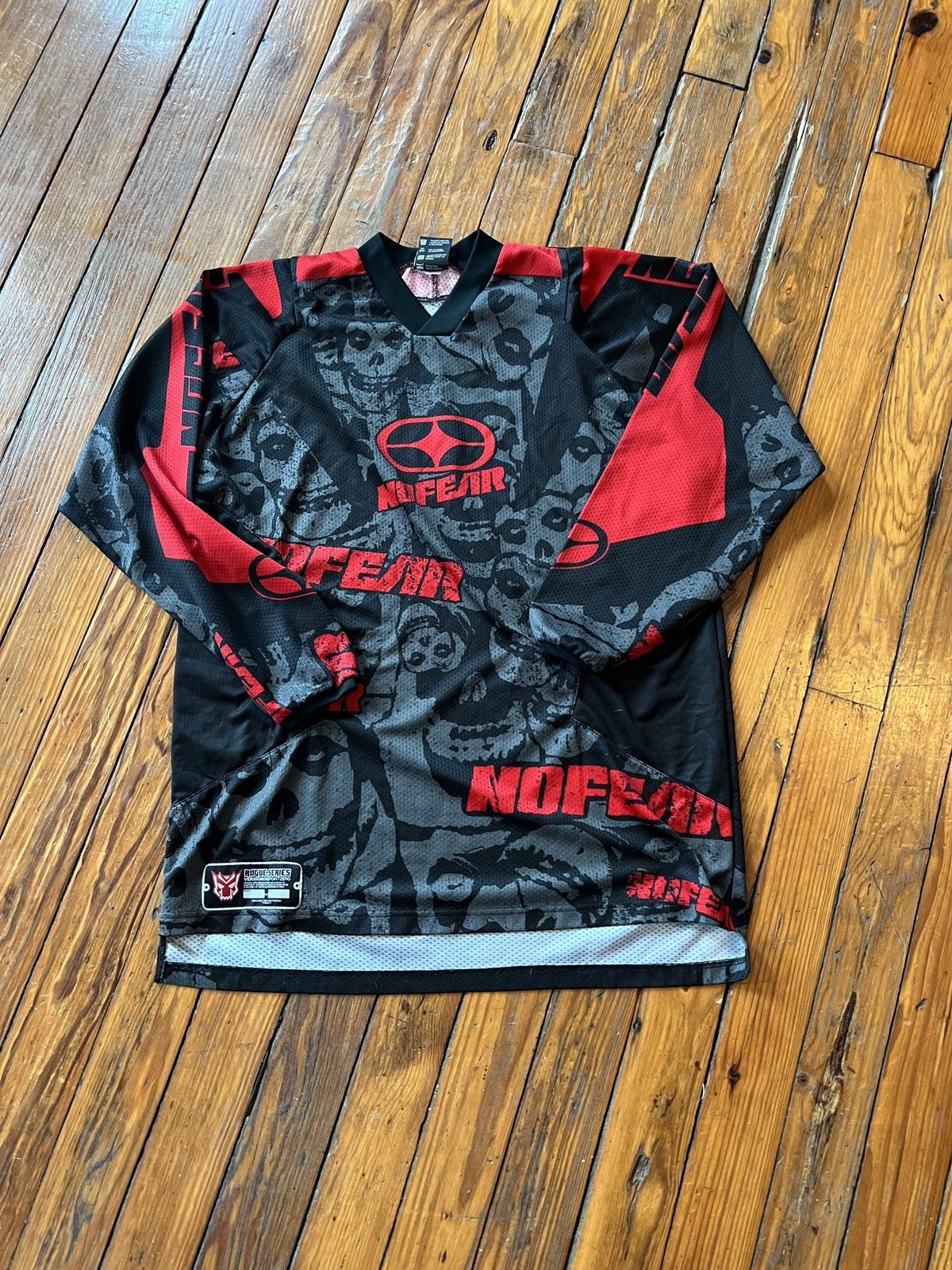 image of Motocross Jersey in Black/Red/Grey, Men's (Size Large)