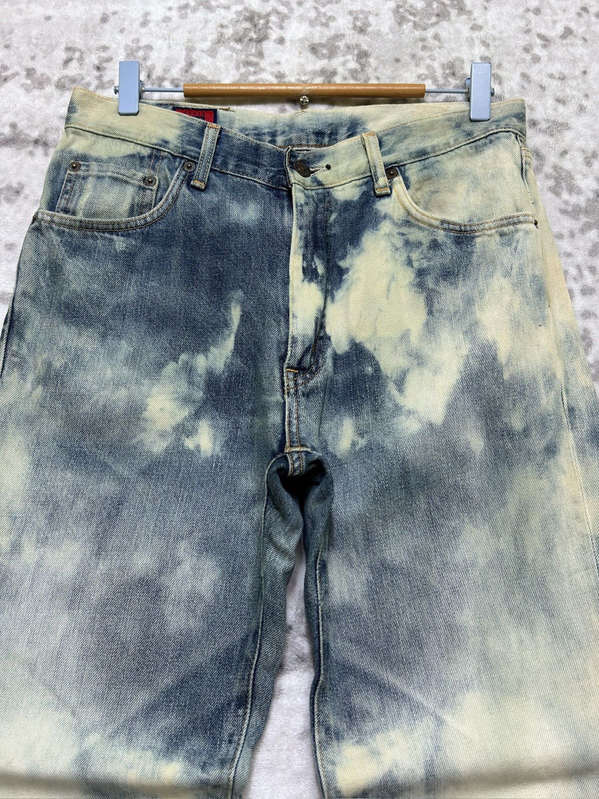 Edwin Edwin 503 Vintage Distressed Acid Wash Denim Regular Fit Size US 30 / EU 46 - 3 Thumbnail