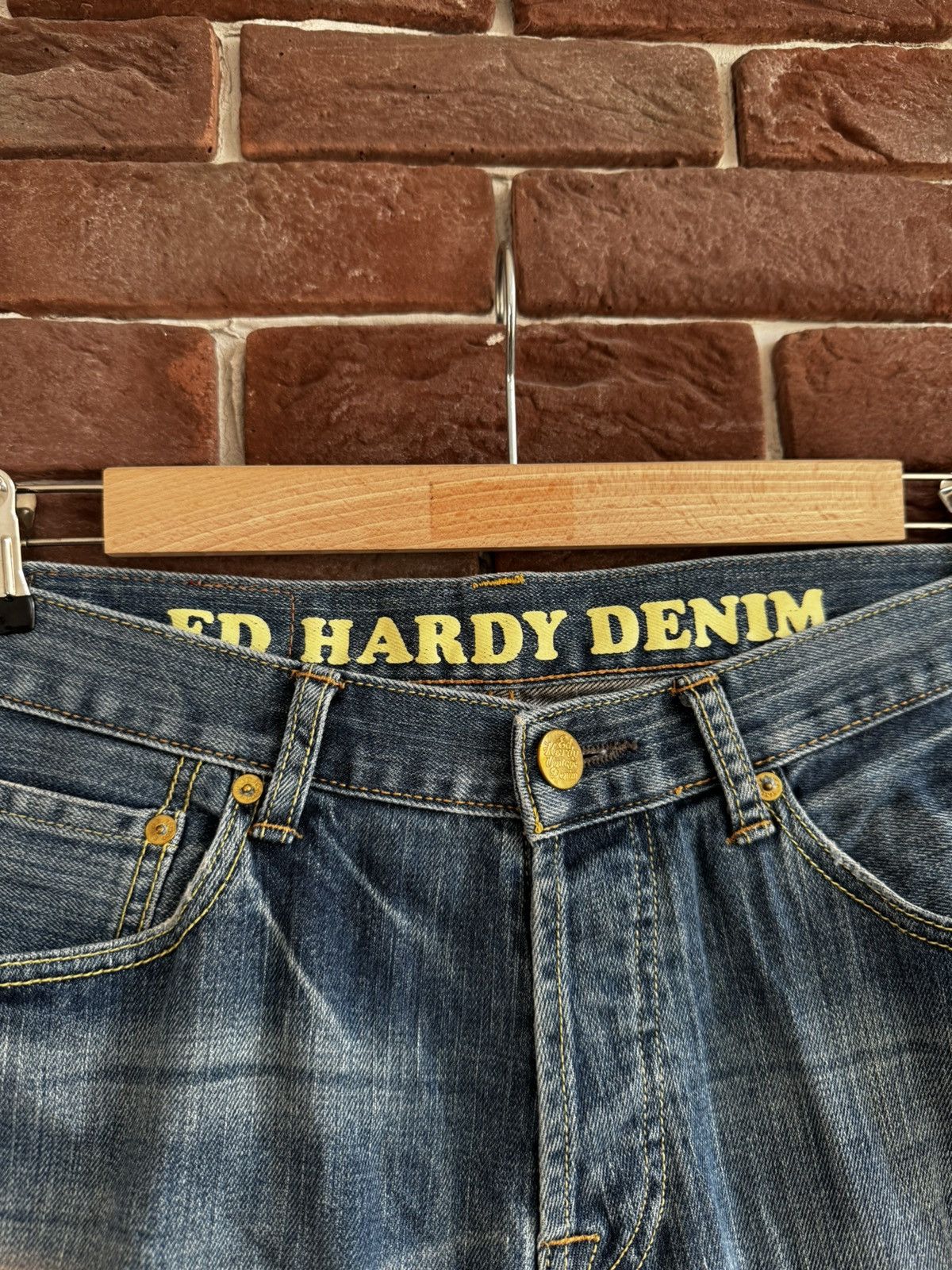 Ed Hardy Rare Vintage Ed Hardy Cross Logo Denim Drip Pants Y2K 00s Size US 32 / EU 48 - 8 Thumbnail