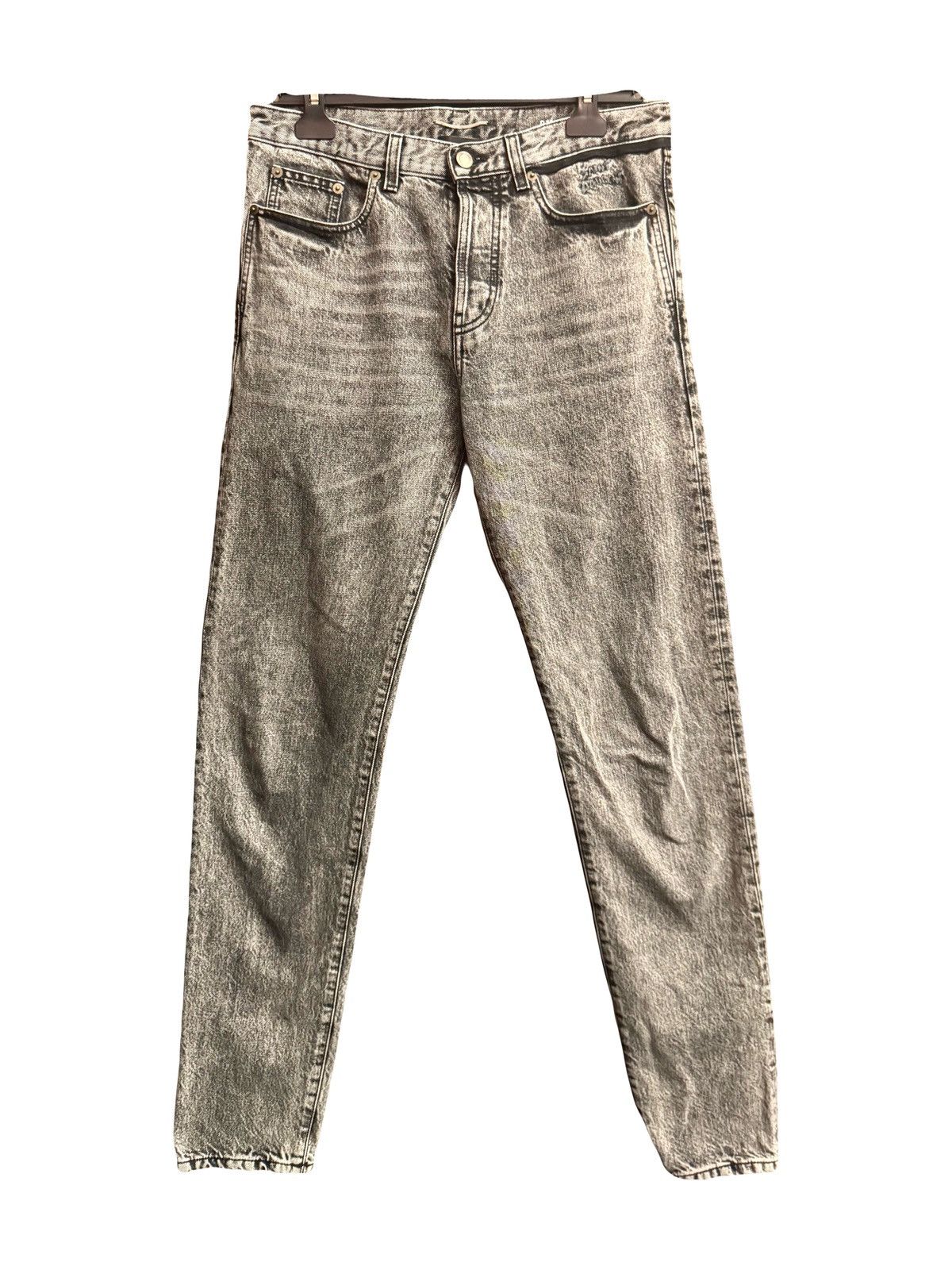 Saint Laurent Paris saint laurent slim denim acid wash pants 31 grey Size US 31 - 1 Thumbnail
