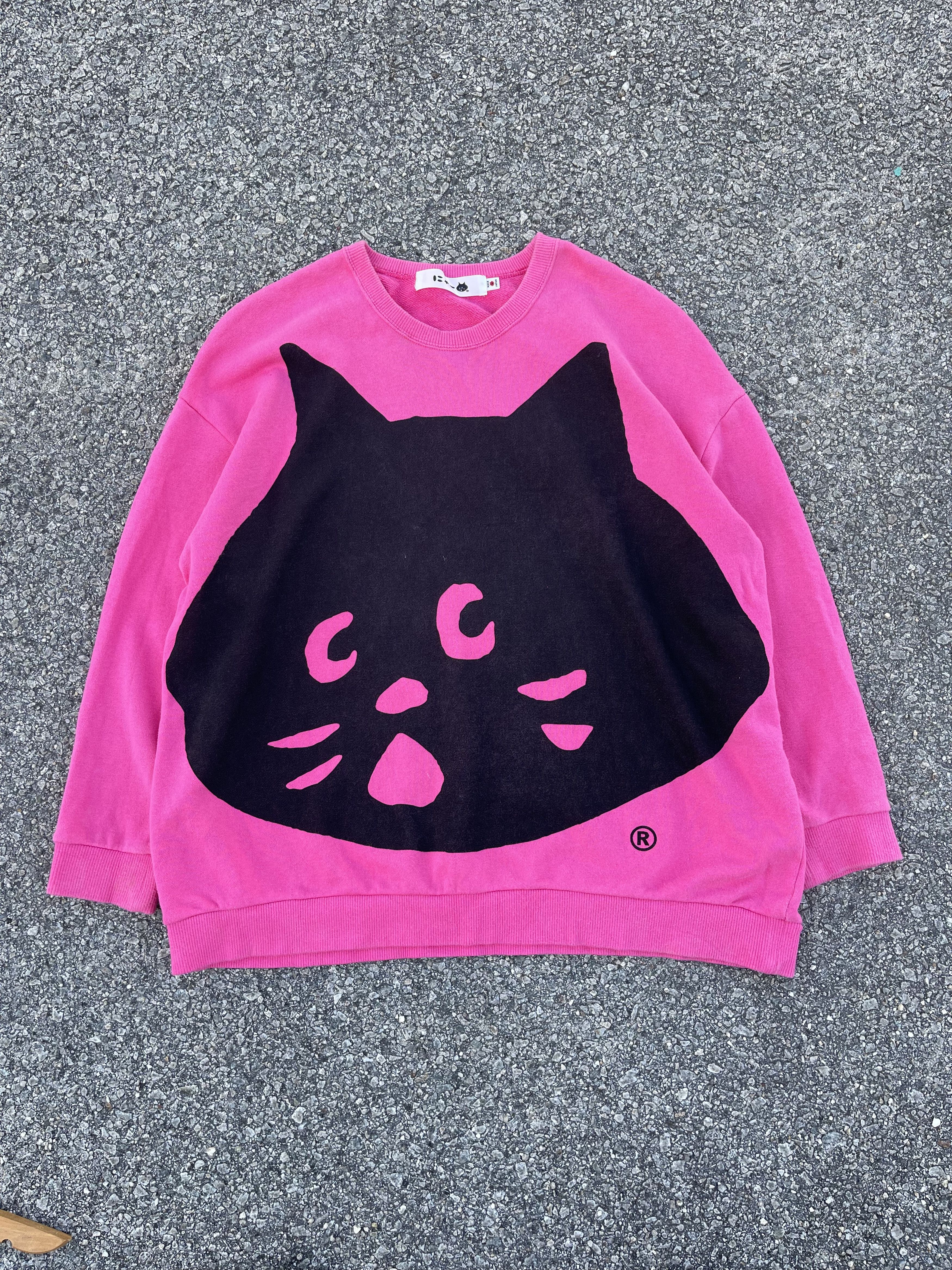 Issey Miyake Ne-ney Big “Nya” Cat Face Pink Jumper Pullover Travis Scott Size US M / EU 48-50 / 2 - 1 Thumbnail