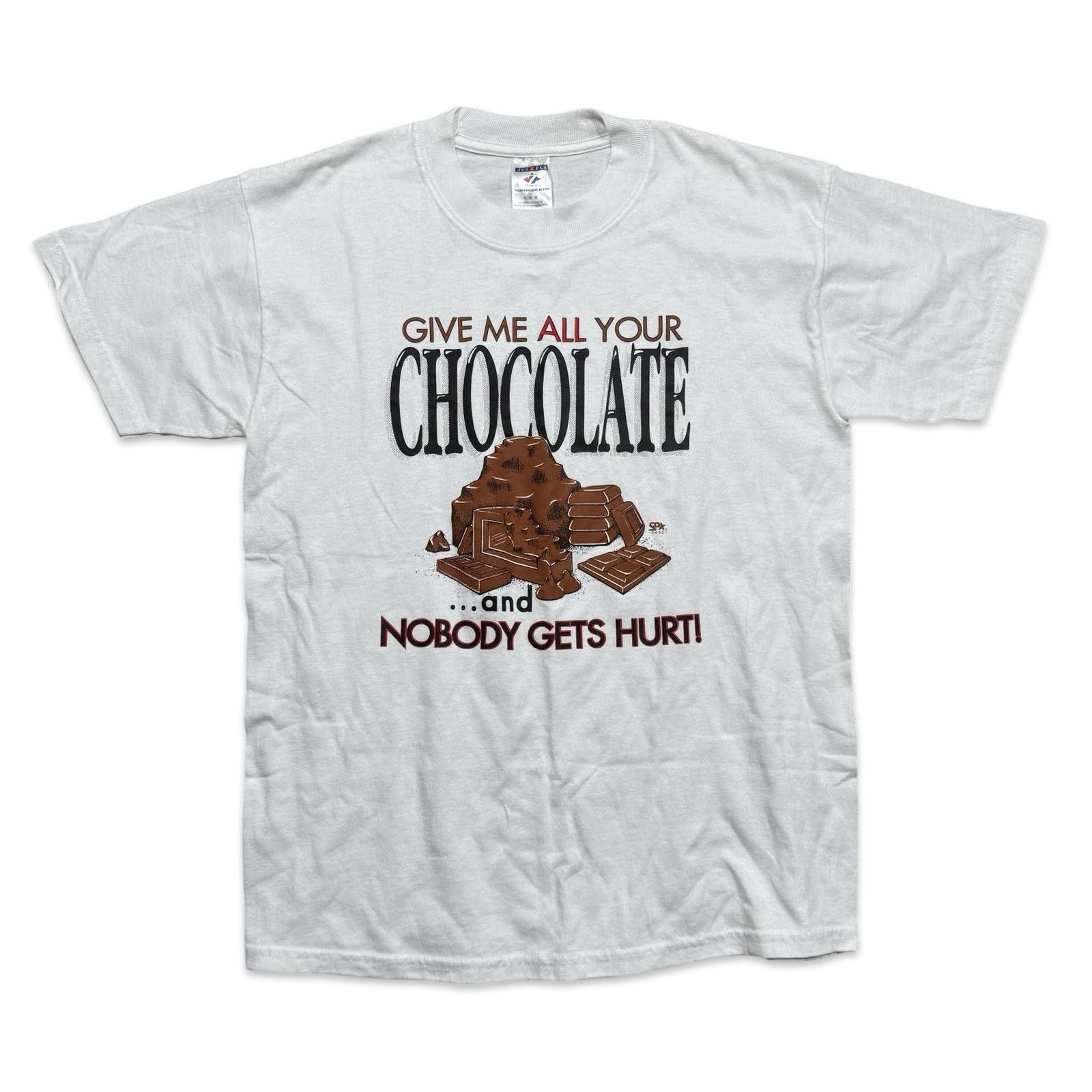 Gildan Give Me All Your Chocolate Y2K Graphic T-Shirt Size US M / EU 48-50 / 2 - 1 Thumbnail