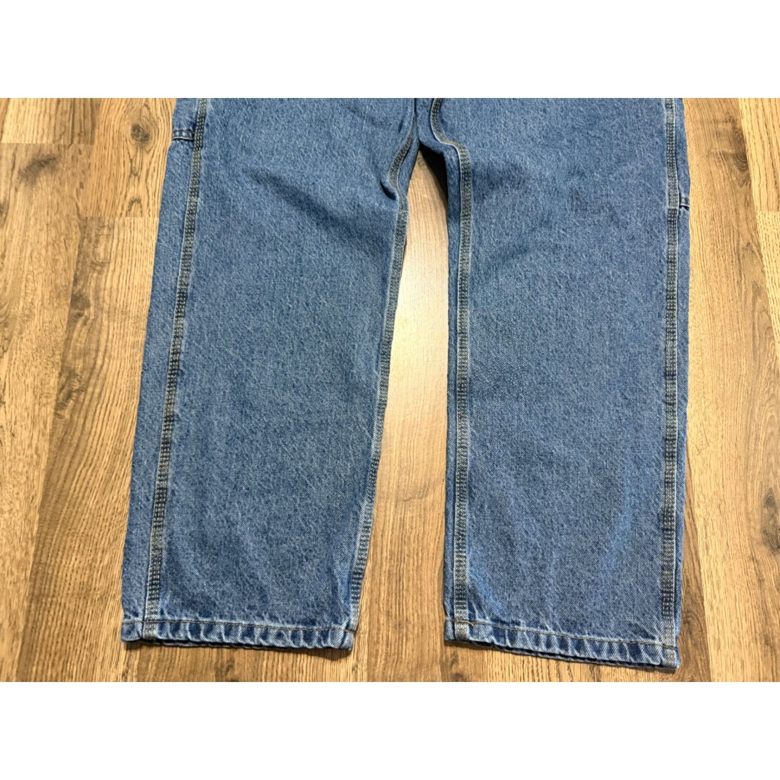 Denime Full Blue Jeans Men Denim Carpenter Mid Rise Straight 5-Pocket Pockets Size 34 Blue Denim Jeans Mens Regular Rise Straight Inseam 28 in Leather? Size US 34 / EU 50 - 3 Thumbnail