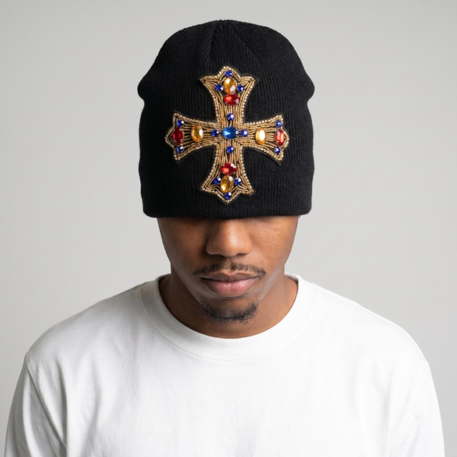 Other Cross Embellished Knit Beanie Size ONE SIZE - 4 Thumbnail